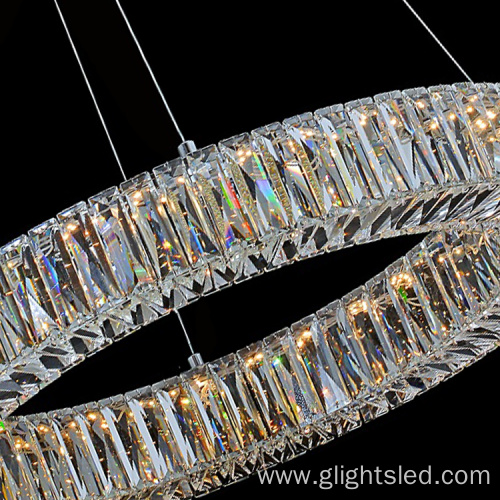 Hotel modern crystal 3000k round led pendant light